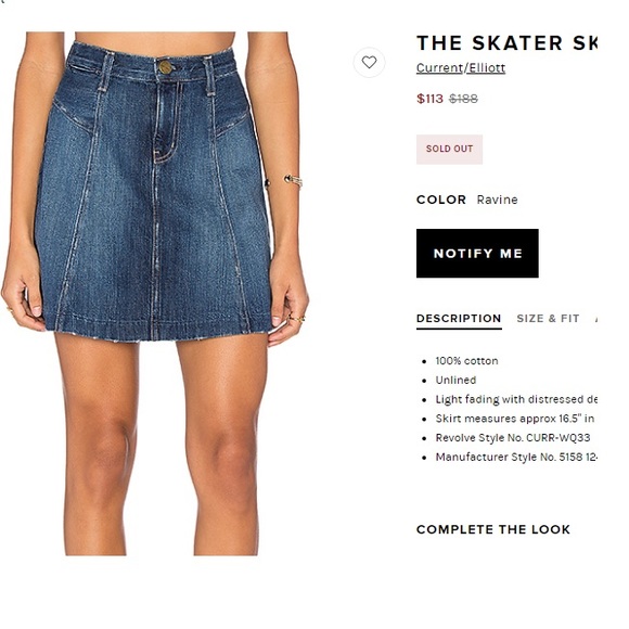 Current Elliot denim mini skirt sz 27 NWOT - Picture 3 of 8